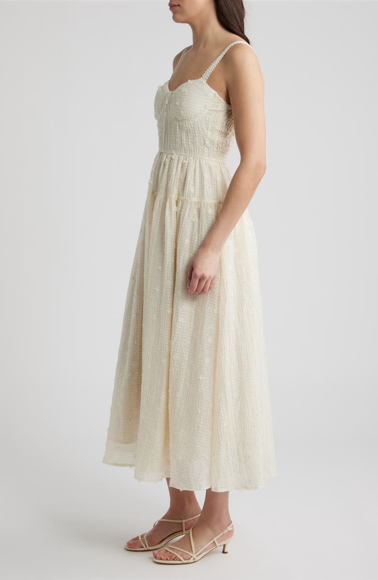 ZOE AND CLAIRE Floral Appliqué Midi Dress, Alternate, color, Cream