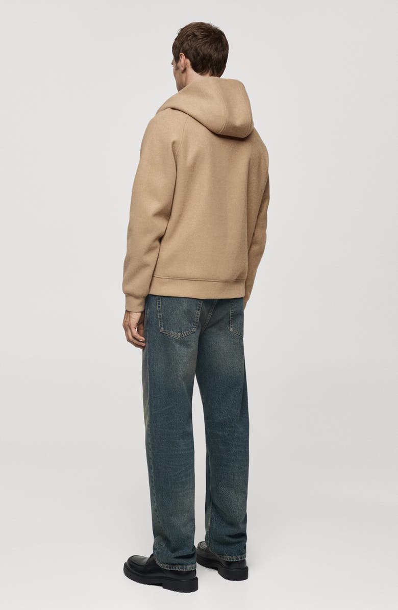 MANGO Flannel Quarter Zip Hoodie, Alternate, color, 