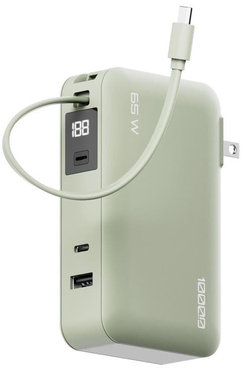 10,000 mAh Power Bank Flex with Integrated USB-C Cable 65W
