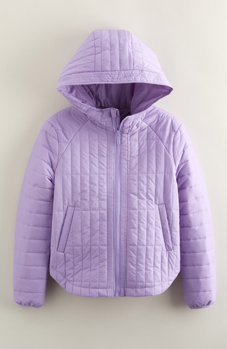 Zella Girl Kids' Quilted Hooded Jacket, Main, color, Purple Bonnet