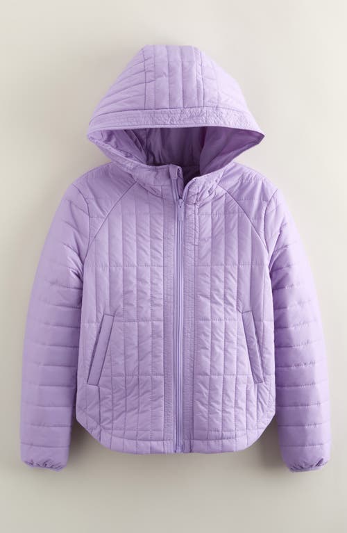 Zella Girl Kids' Quilted Hooded Jacket in Purple Bonnet 