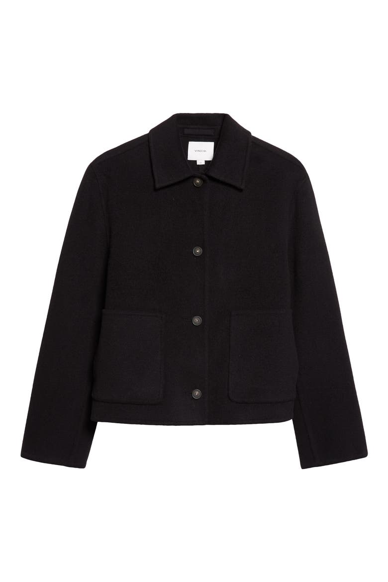 Short Wool & Cashmere Jacket, Main, color, BLACK