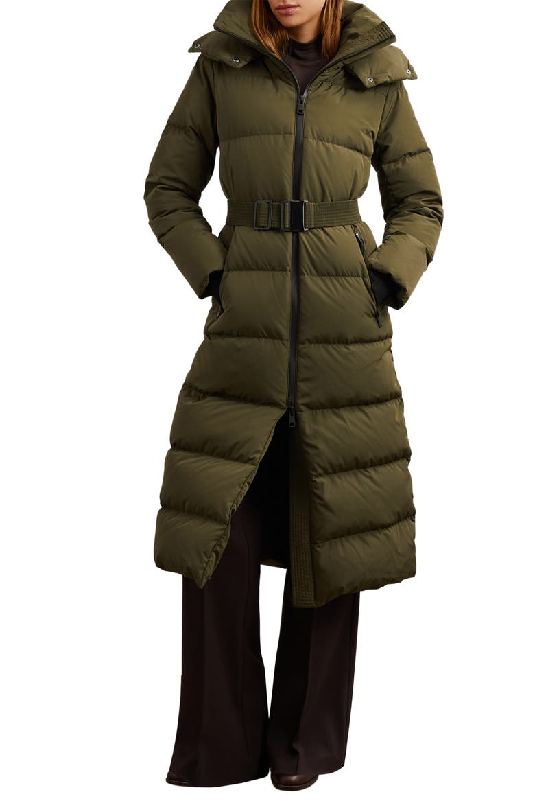 Colette Quilted Longline Puffer Jacket, Main, color, KHAKI