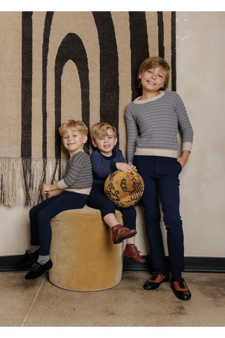 Looms Distressed Knit Collection - Toddler Set, Alternate, color, Navy/Ivory