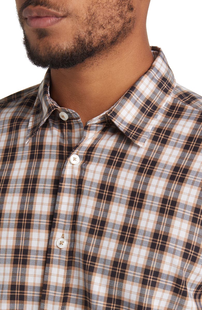 BOSS Liam Check Regular Fit Stretch Button-Up Shirt, Alternate, color, 