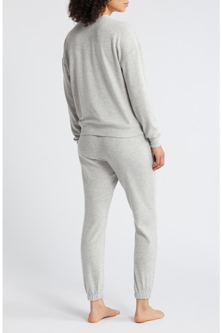 Women's WEAR by Erin Andrews Heather Gray Tampa Bay Lightning Knit Long Sleeve Tri-Blend T-Shirt & Pants Sleep Set, Alternate, color, Heather Gray