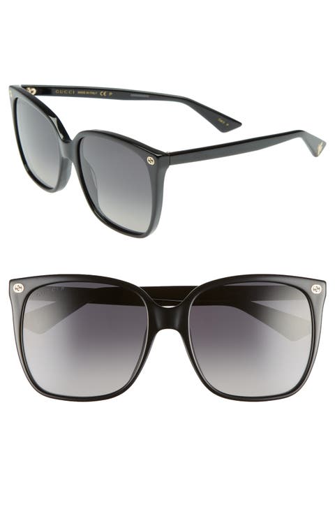 57mm Gradient Square Sunglasses