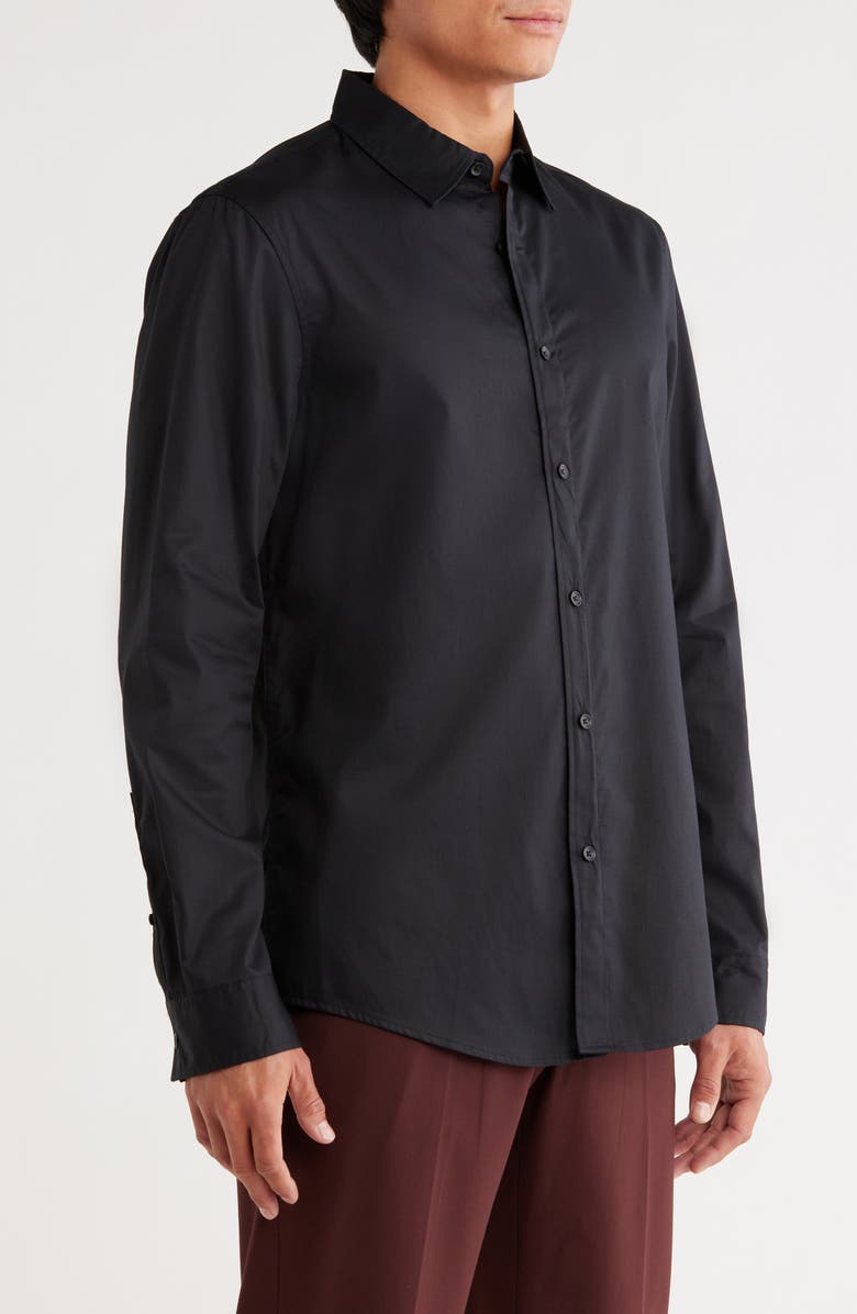 Open Edit Slim Fit Solid Button-Up Shirt, Alternate, color,