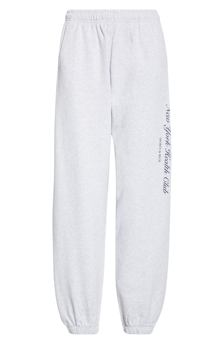 Sporty & Rich Gender Inclusive NY Health Club Fleece Sweatpants, Main, color, Heather Gray