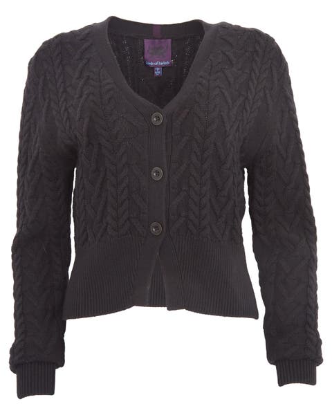 Samantha Cashmere Blend Cable Knit Cardigan Sweater