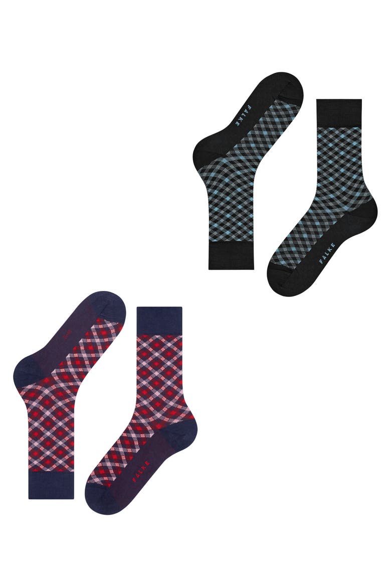 Smart Check 2-Pack Dress Socks, Alternate, color, Assortment 10