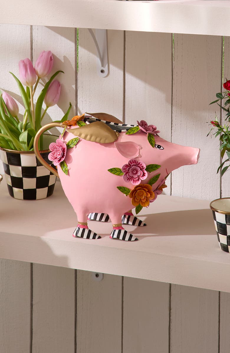MACKENZIE CHILDS Patience Brewster Portia Pig Watering Can, Alternate, color, Pink