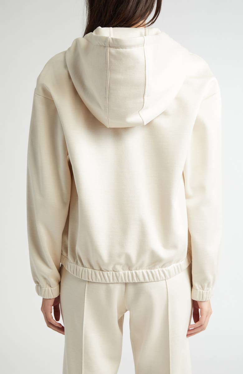 Eleventy Stretch Cotton & Silk Zip Hoodie, Alternate, color, 