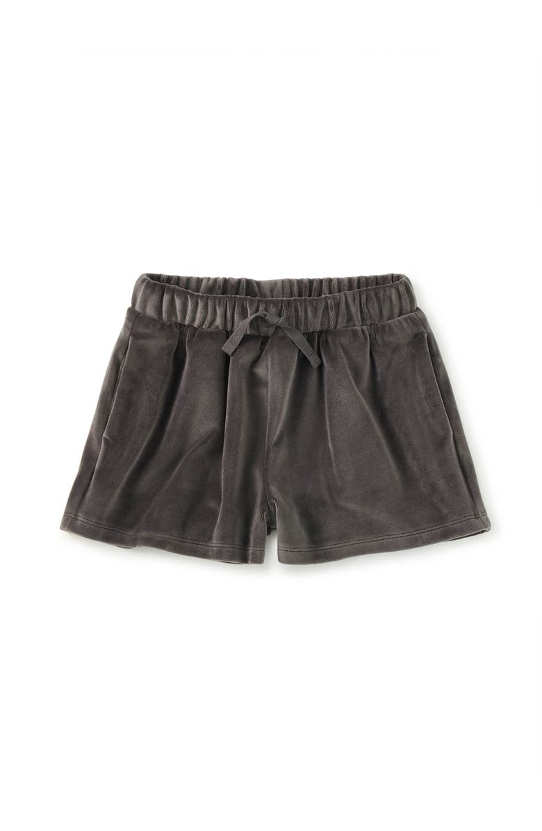Tea Collection Comfy Velour Shorts, Main, color, Pepper