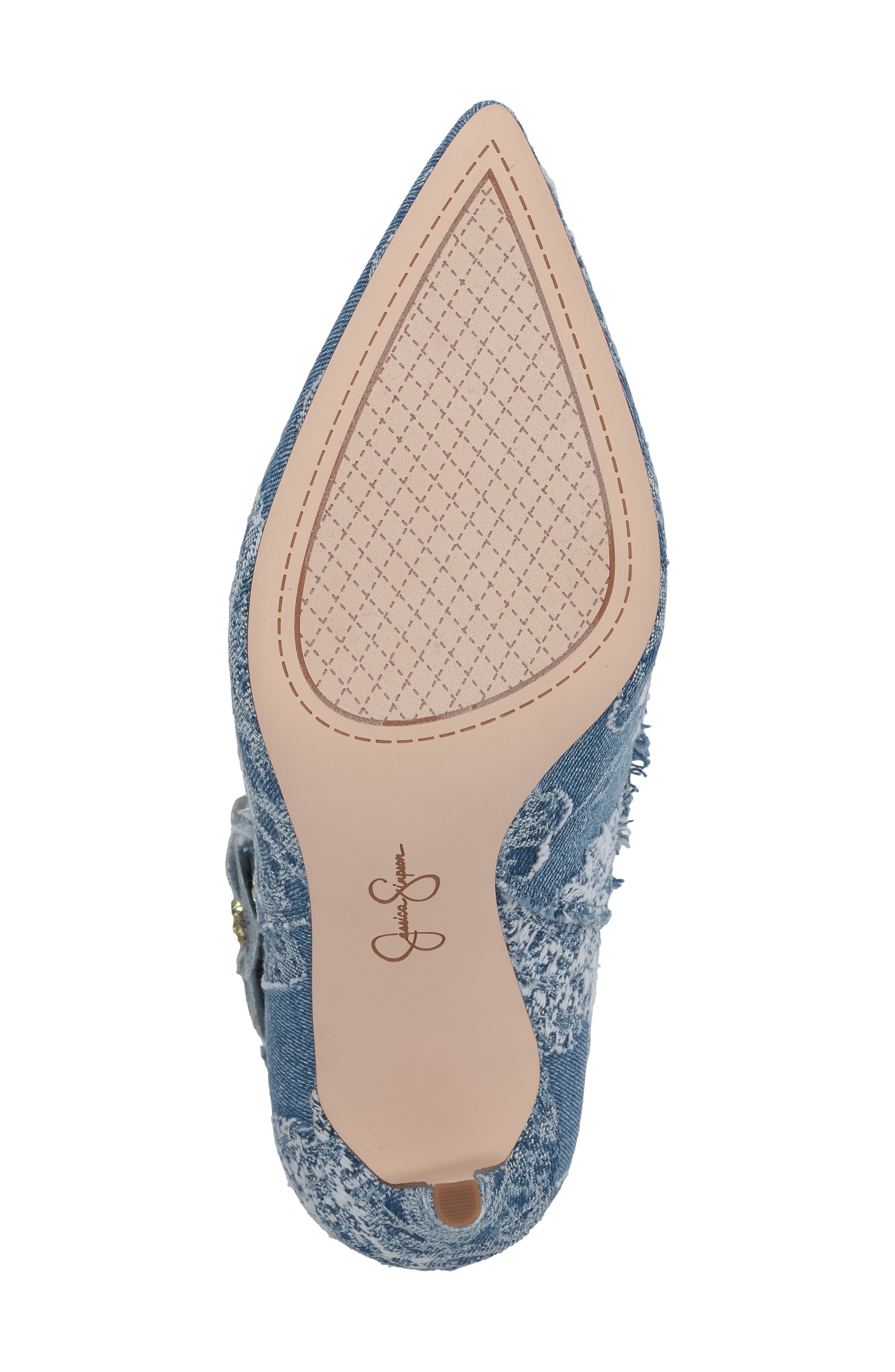 Jessica Simpson Plitee Pointed Toe Bootie, Alternate, color, Medium Blue