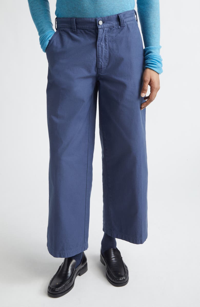 ERL Gender Inclusive Crop Chinos, Main, color, Blue