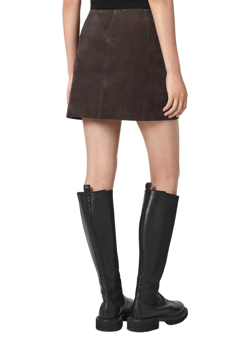 Renai Suede Miniskirt, Alternate, color, BITTER BROWN