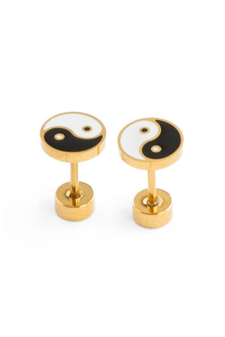 Yin Yang Stud Earrings, Main, color, Multi