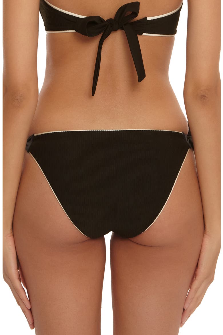 Corinth Side Tie Swim Bottoms, Alternate, color, BLACK/ VANILLA