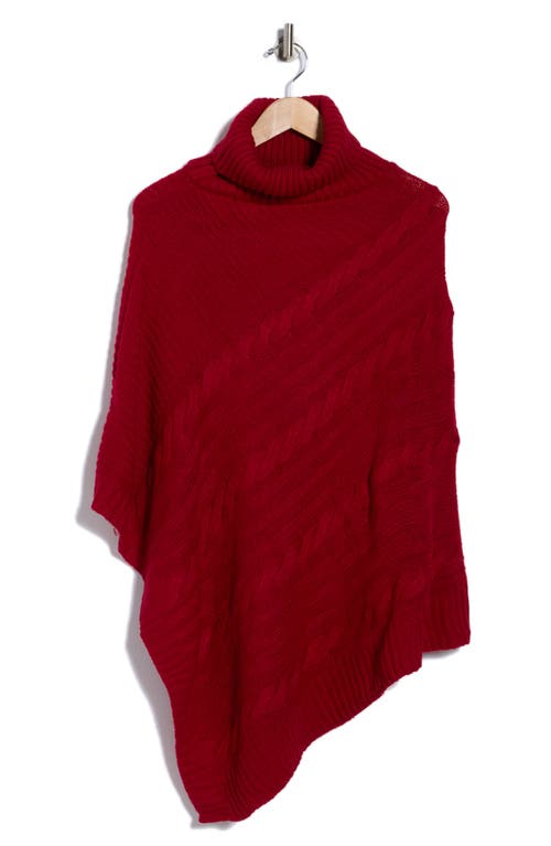 Nanette Lepore Braided Cable Stitch Poncho In Red
