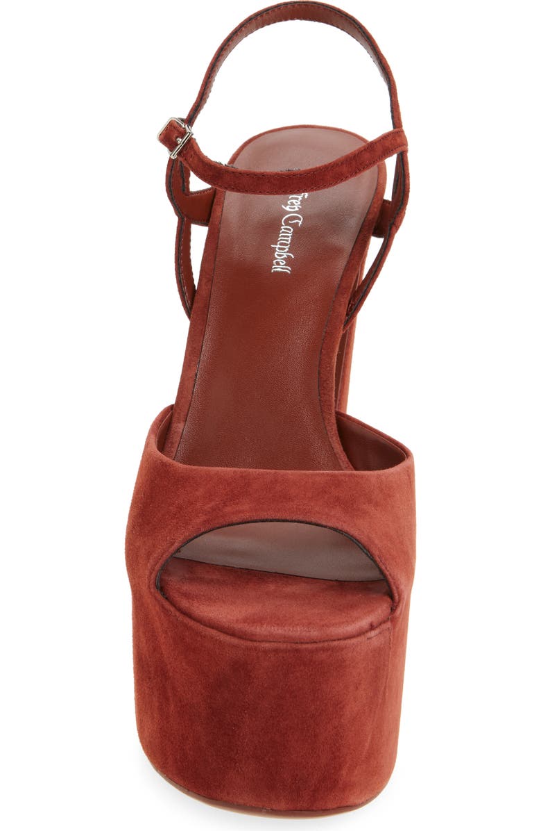 Jeffrey Campbell Ever Last Ankle Strap Platform Sandal, Alternate, color, Dusty Red Suede