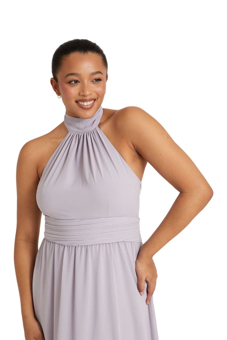 Halter Neck Chiffon Bridesmaid Dress, Alternate, color, Lilac
