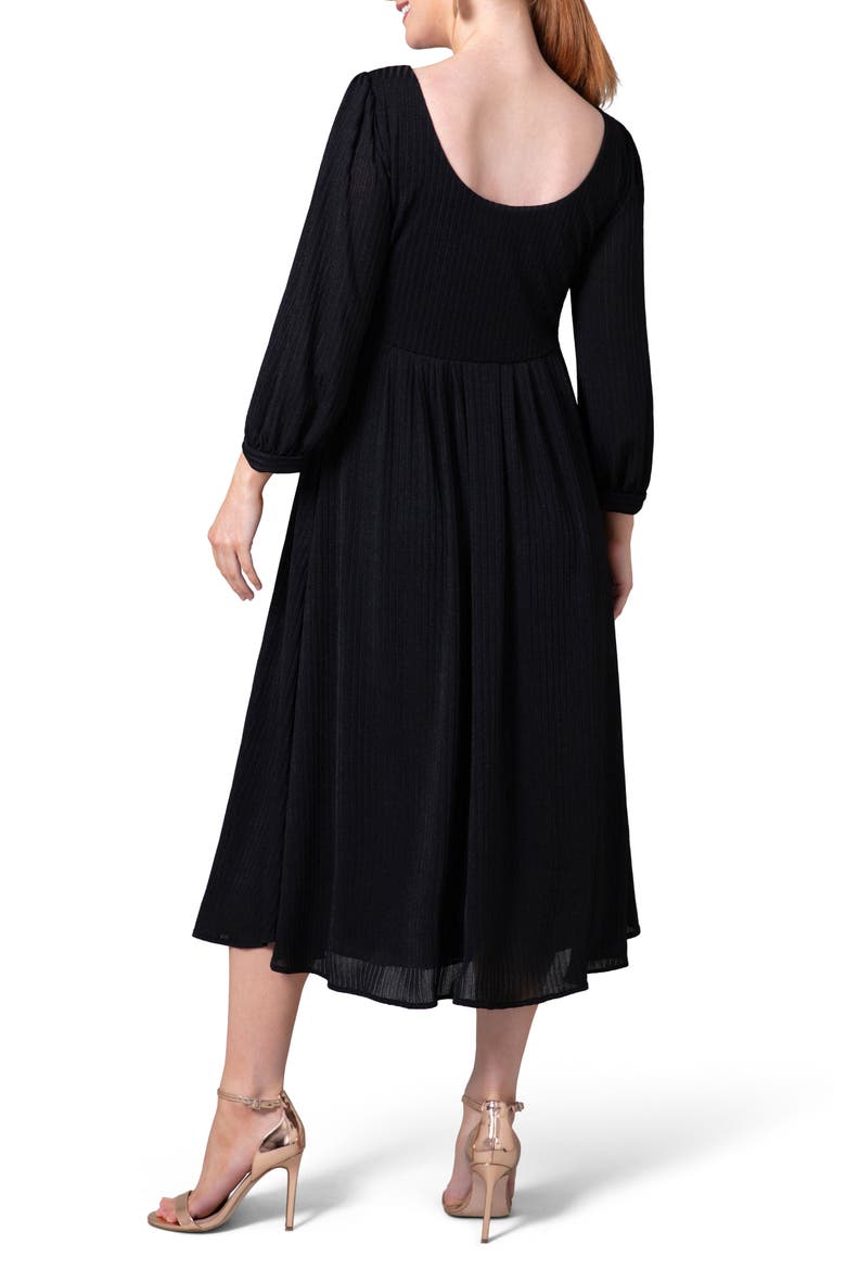 Isla Ribbed Jersey Dress, Alternate, color, BLACK