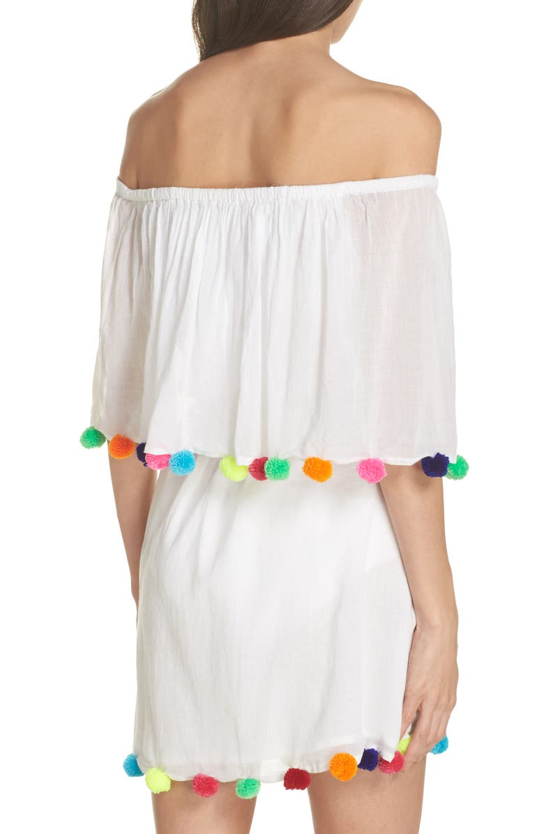 Pitusa Pompom Festival Cover-Up Dress, Alternate, color, 
