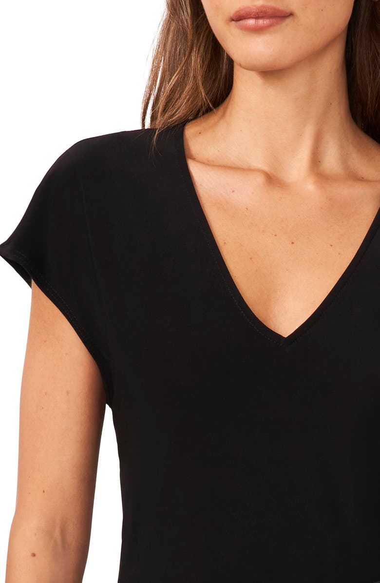 Halogen<sup>®</sup> V-Neck Dolman Sleeve T-Shirt, Alternate, color, Black