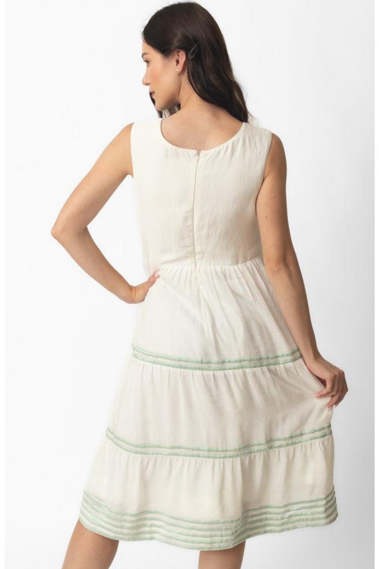 Saloni Tiered Midi Dress, Alternate, color, Off-White