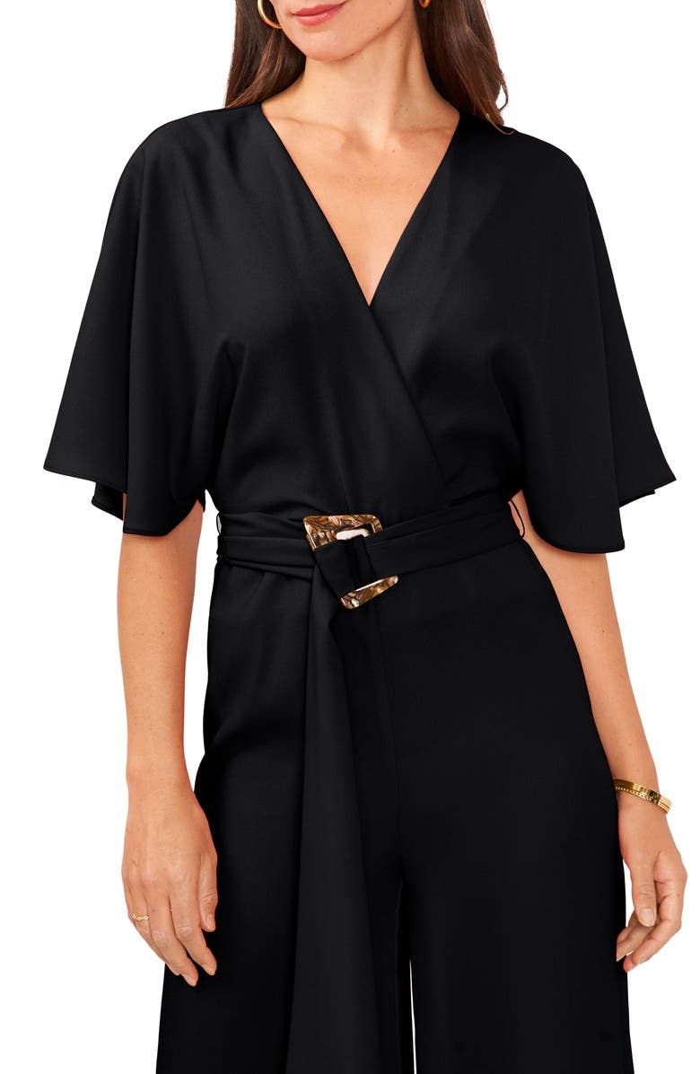 Vince Camuto Open Back Wide Leg Belted Jumpsuit, Alternate, color, 