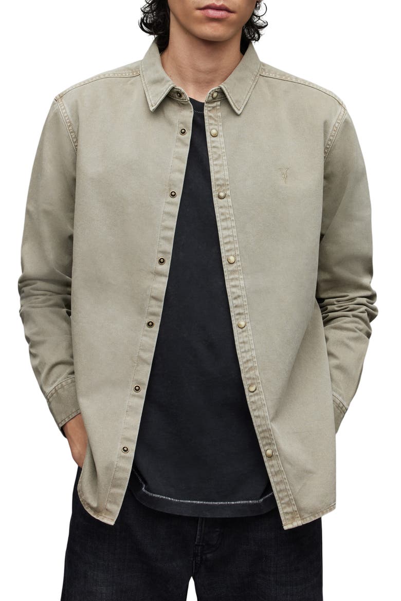 Staveley Snap-Up Denim Shirt, Main, color, MUTED GREY