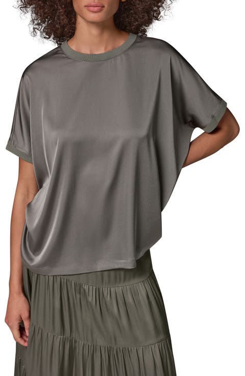 Satin Short Sleeve Top