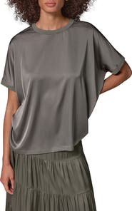 Donna Karan New York Satin Short Sleeve Top