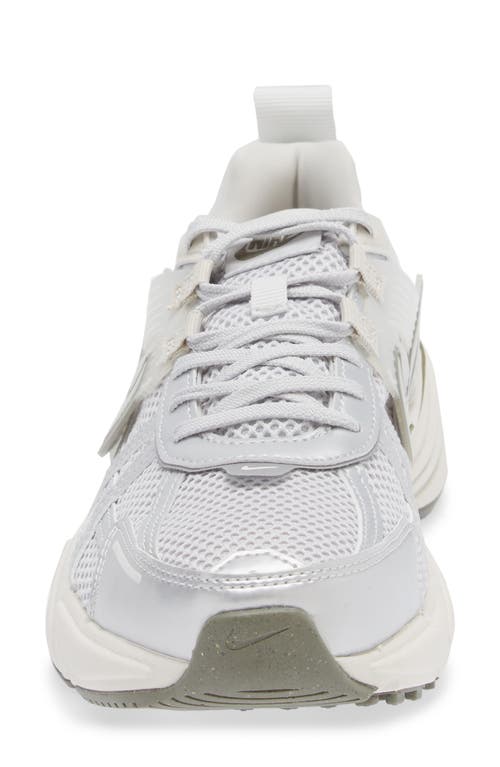 Nike V2k Run Mesh Sneakers With Dual-density Foam In Dust/silver/white