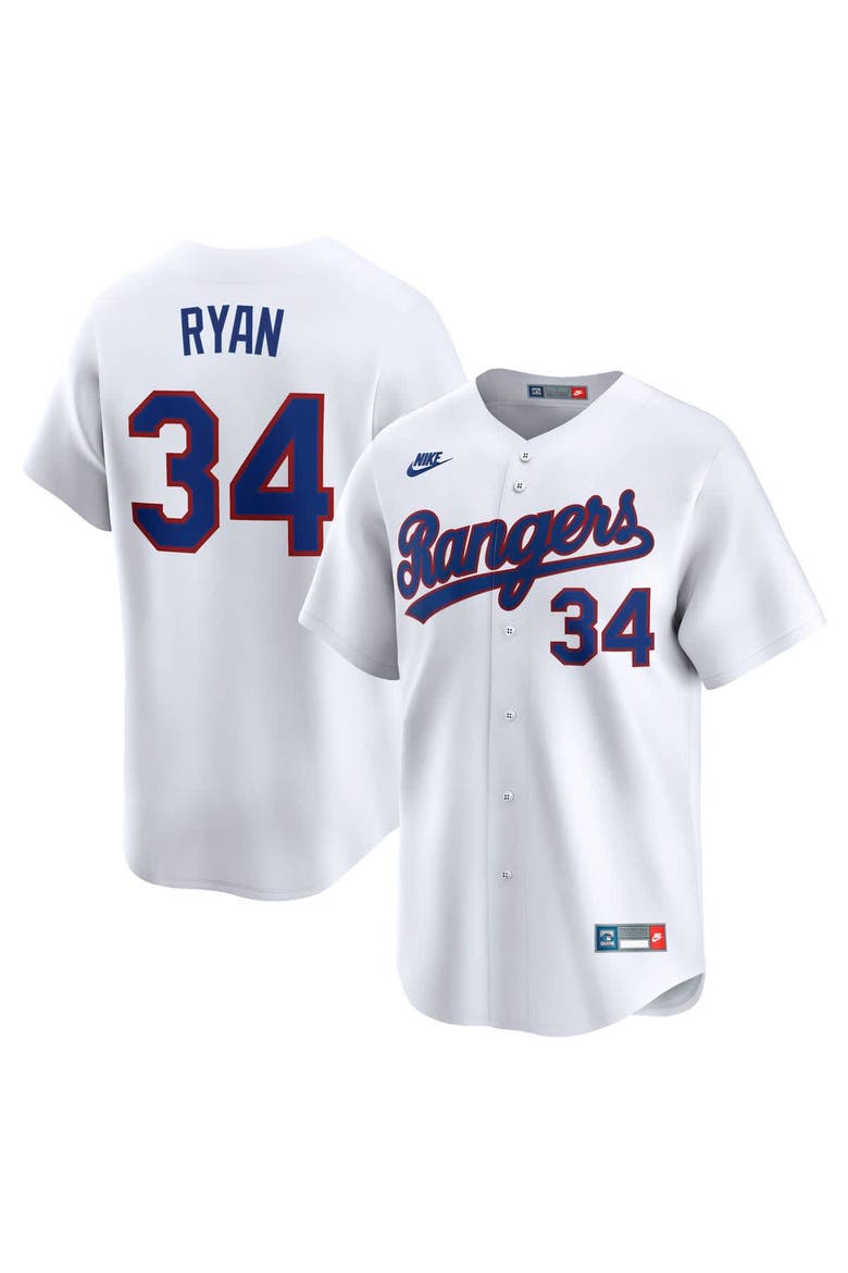 Men's Nike Nolan Ryan White Texas Rangers Throwback Cooperstown Collection Limited Jersey, Alternate, color, White