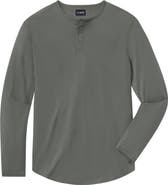 Cuts AO Curved Hem Long Sleeve Henley