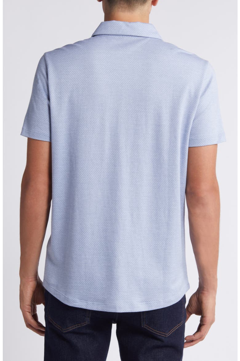 Garth Microdot Short Sleeve Knit Button-Up Shirt, Alternate, color, BLUE