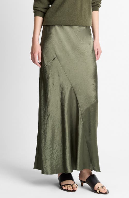 Vince Bias Panelled Maxi Skirt In Green