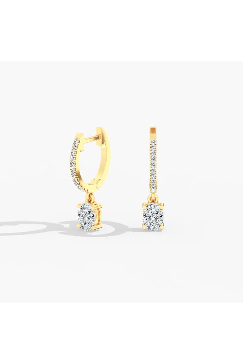 Oval Droplet Hoop Lab Diamond in 14K Gold, Main, color, Yellow Gold