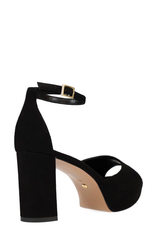 Pelle Moda Pearly Ankle Strap Platform Sandal In Black