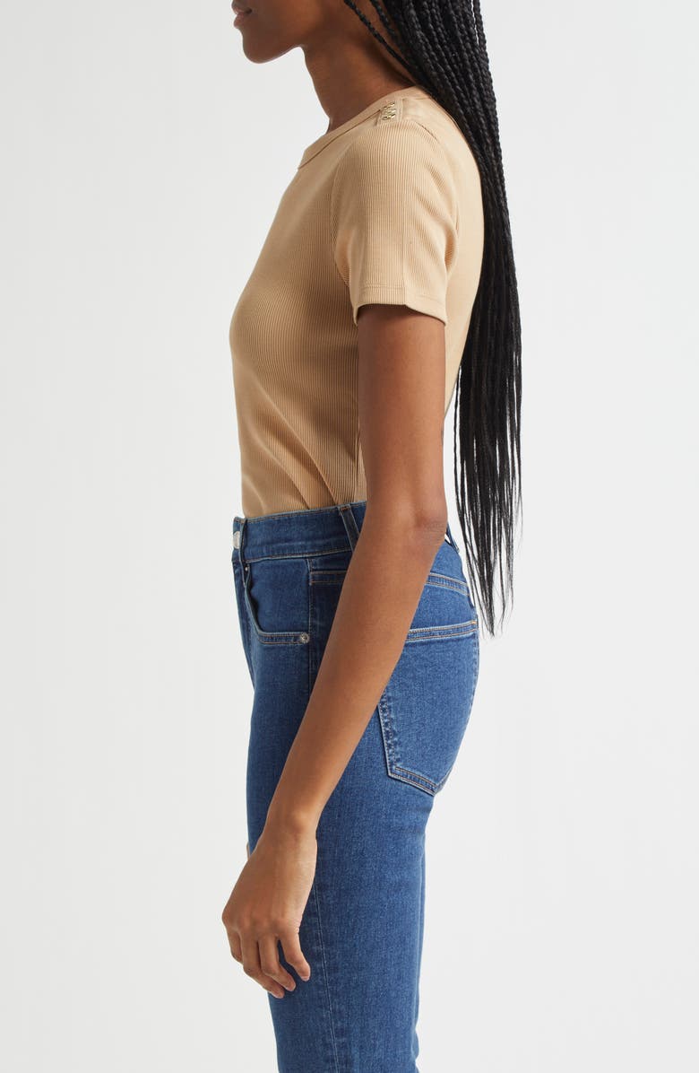 Veronica Beard Draya Button Detail Rib Top, Alternate, color, 