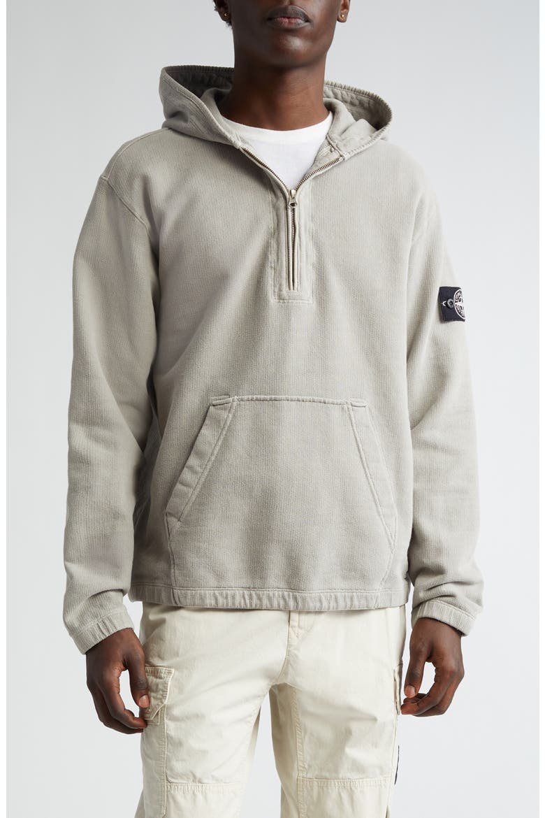 Felpa Half Zip Hoodie, Main, color, DUST