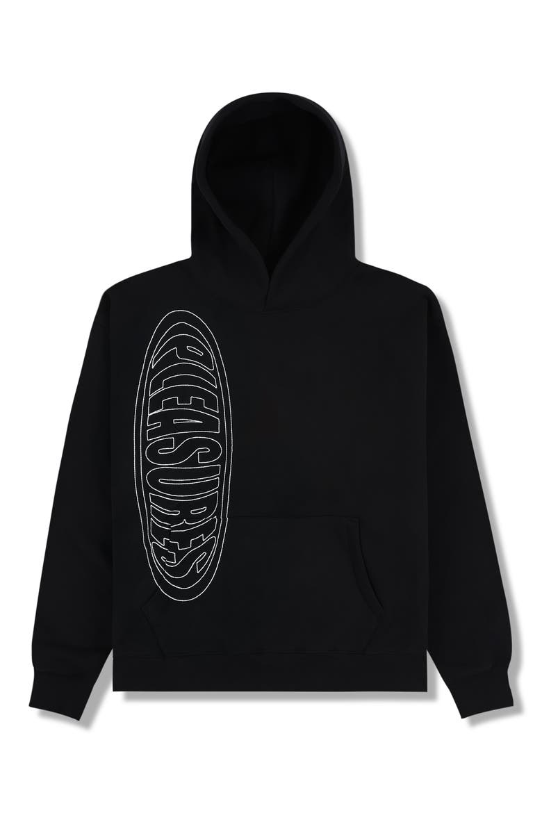 Ellipse Embroidered Hoodie, Main, color, BLACK