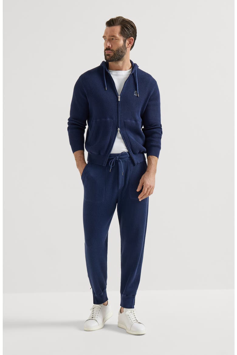 Cotton knit trousers, Alternate, color, Azure