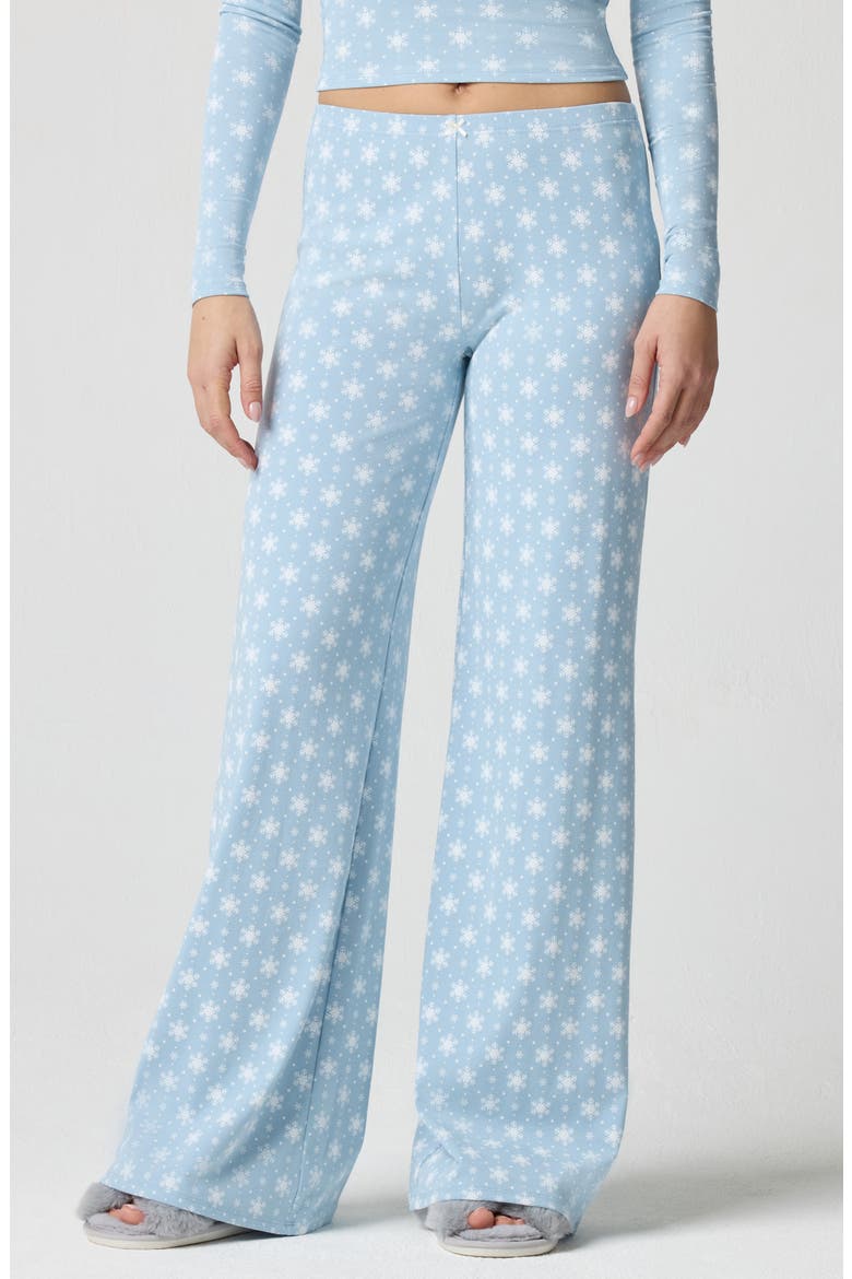 Rib Print Pants, Main, color, SNOWFLAKES