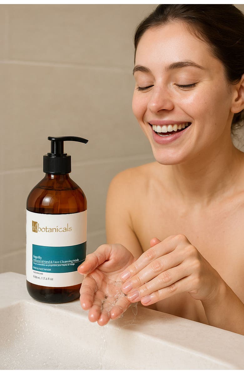 DR BOTANICALS Gingerlily Revitalising Hand & Face Cleansing Wash for Gentle Care 500ml, Alternate, color, White