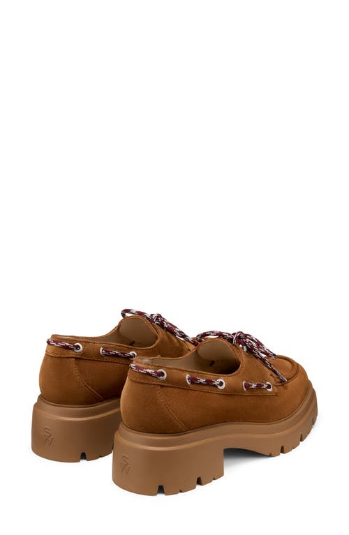 Stuart Weitzman Hudson Boat Shoe In Brown