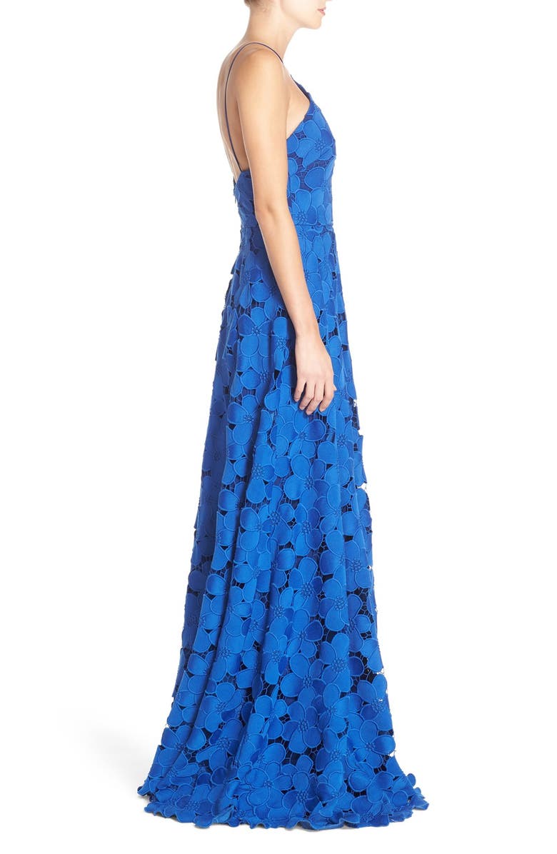 Badgley Mischka Collection Badgley Mischka Floral Lace Ballgown, Alternate, color, 