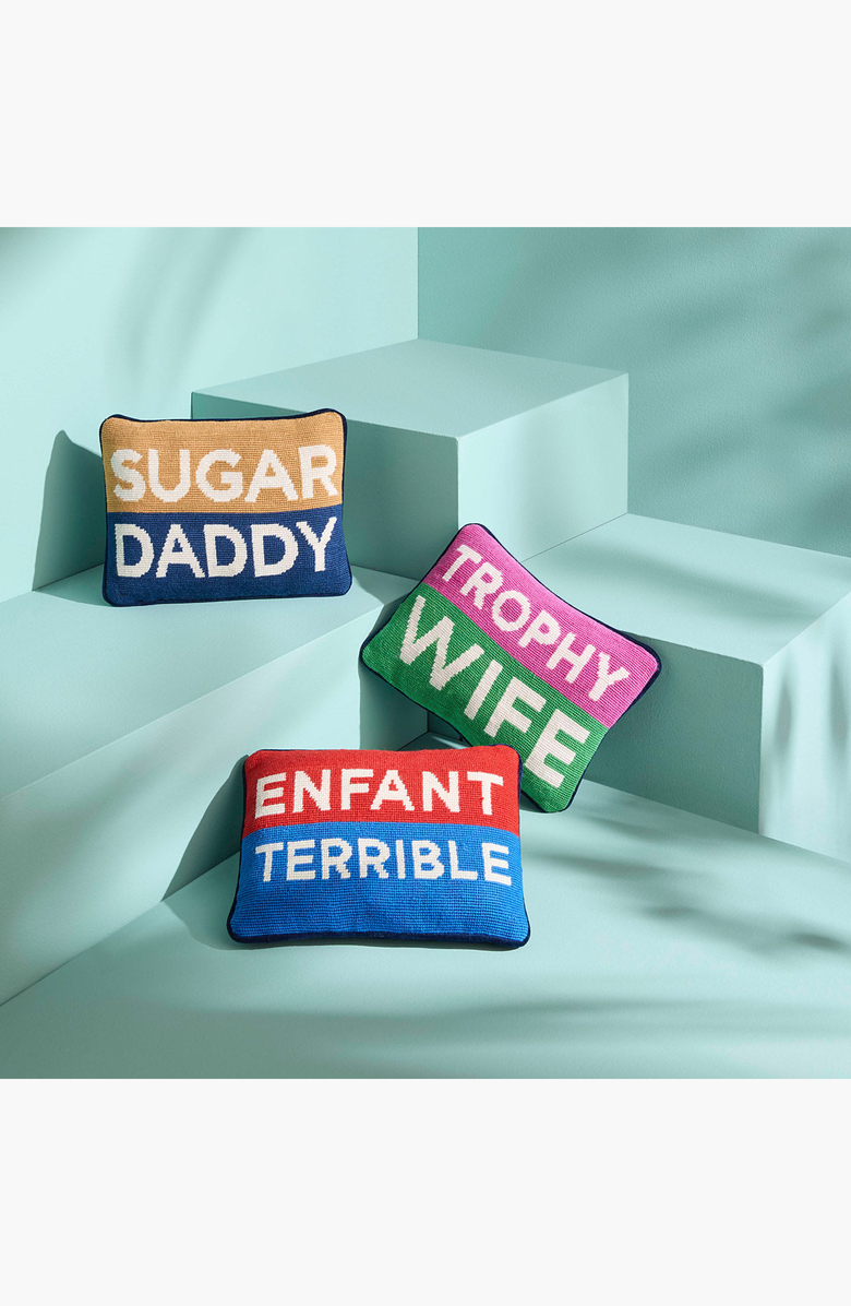 Jonathan Adler Sugar Daddy Needlepoint Pillow, Alternate, color,